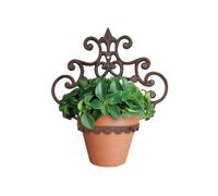 HOMESCAPES Cast Iron Wall Mounted Hanging Basket Plant Pot Holder Decorative Flower Pot Holder for Garden Walls and Fences