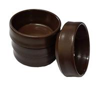 Brown Castor Cups 37mm Protect Wooden, Laminate, Tiled Floors and Carpets from Wheel Damage and Scratches caused by Chair, Bed, Sofa and Table Legs (4, Small)