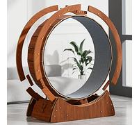 Brown Cat Treadmill With No Gaps, Heavy Duty Wood Grain Anti-Pinch Safety Quiet Cat Exercise Wheel - 68/78 / 88/98 Cm Diameter, Easy To Install,Brown-M-78cm (30 3/4