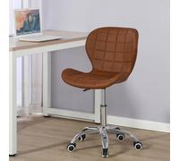 (Brown) Charles Jacobs Adjustable Swivel Chair | Office Chair With Chrome Wheels