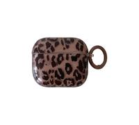 Brown Cheetah Leopard Print Clear Case for Airpods 4th Gen with Lock,Retro Trendy Tortoise Shell Animal Vintage Pattern Cool Girls Women Protective Cover for Airpod 4 Case