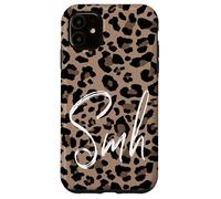 Brown Cheetah Leopard Print Shake My Head Cute Design SMH Case for iPhone 11