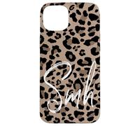 Brown Cheetah Leopard Print Shake My Head Cute Design SMH Case for iPhone 15 Plus