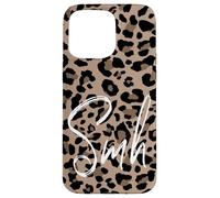 Brown Cheetah Leopard Print Shake My Head Cute Design SMH Case for iPhone 15 Pro Max