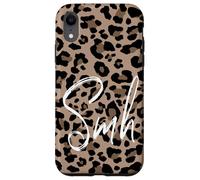 Brown Cheetah Leopard Print Shake My Head Cute Design SMH Case for iPhone XR