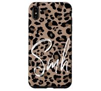 Brown Cheetah Leopard Print Shake My Head Cute Design SMH Case for iPhone XS Max
