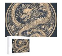 Brown Chinese Dragon Puzzles 1000 PCS Personalized Jigsaw Puzzles for Adults Photos Puzzle for Family Challenging Picture Puzzle with Storage Bag Home Decor Jigsaw