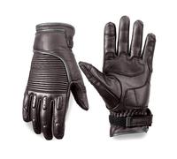 Brown Classic Style Motorbike Motorcycle Gloves with Touch Screen Capability for Men & Women Comfortable Made of Goatskin Leather with Adjustable Hook & Loop Wrist Fastening (Small)
