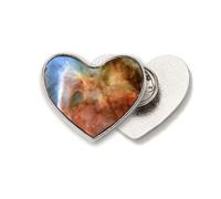 Brown Clouds Nebulae Blue Heart Metal Pin Brooch Clip Love