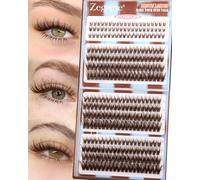 Brown Cluster Lashes Wispy Individual Eyelashes Dark Brown Eyelash Clusters With Bottom Lash Clusters 300Pcs Natural Lashes Individual Cluster D Curl 10-16MM by Zegaine