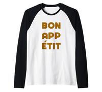 Brown Color Bon App Etit Brown Graphic Raglan Baseball Tee