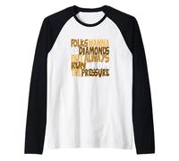 Brown Color Diamonds Don't Run from Pressure Brown Graphic Raglan Baseball Tee