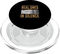 Brown Color Real Ones Move In Silence Brown Graphic PopSockets PopGrip for MagSafe