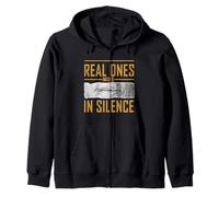 Brown Color Real Ones Move In Silence Brown Graphic Zip Hoodie