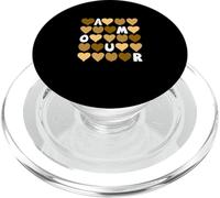 Brown Color Spell Out The Love Brown Graphic PopSockets PopGrip for MagSafe