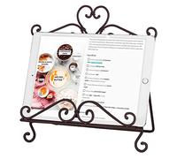 Brown Cookbook Stand Cast Iron Metal Recipe Book Tablet Holder Spring Summer Kitchen Gift