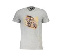 Brown Cotton Men T-Shirt Short Sleeve - male - Cavalli Class - T-Shirts - Gray - XL - Tops XL