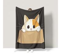 Brown Couch Blanket Cute Healing Playful Cozy Blanket Lightweight For children teenagers adults and the elderly King (220 x 240 CM)