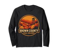 Brown County Fall Colors Shirt Indiana Scenic Tower View Long Sleeve T-Shirt