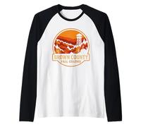 Brown County Fall Colors Shirt Indiana Scenic Tower View Raglan Baseball Tee