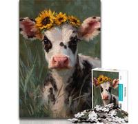 Brown Cow 1000 Piece Jigsaw Puzzles for Adults & Teens,Decompressing Intellectual Educational Toy Birthday Present,Gifts,Wall Art 38x26cm