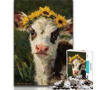 Brown Cow Jigsaw Puzzles for Teenagers 1000 Piece,Educational Games Home Decoration Suitable for Desktop Decoration 38x26cm