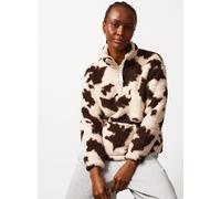 Brown Cow Print Borg Half Zip Pyjama Top XL