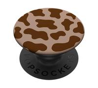 Brown Cow Print Chocolate Milk Cute Animal Pattern PopSockets Adhesive PopGrip