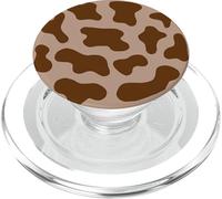 Brown Cow Print Chocolate Milk Cute Animal Pattern PopSockets PopGrip for MagSafe