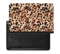 Brown Cow Print Pattern Passport Holder Passport Wallet Document Organizer Protector PU Leather Card Slot Travel Accessories