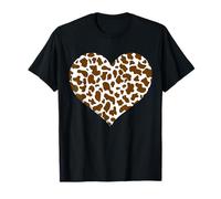 brown cow print pattren - Heart Brown Cow Pattern man women T-Shirt