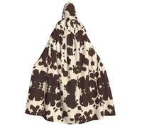 brown Cow Spots Print Halloween Hooded Cloak Costume Cape for Party, Carnival, Comic Exhibition, Masquerade - Unisex Adult