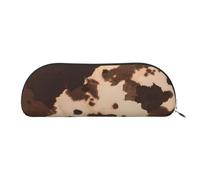 Brown Cow Spots Print Receive Bag Makeup Bag Cosmetic Bags Travel Storage Bag Toiletry Receive Bags Pencil Case Pencil Bag, Brown Cowhide Art, One Size