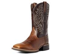 Brown Cowboy Boots for Men Western Boot Durable Retro Classic Embroidered Square Toe Boots,Brown,8.5 UK