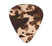 Brown Cowhide Art Print Guitar Picks,12 Pack Guitar Plectrums Thin, For Bass Electric Acoustic Guitars Ukulele