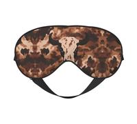 Brown Cowhide Art Soft Eye Mask Comfortable Sleep Mask with Adjustable Strap Breathable Fabric for Home Travel Camping & More
