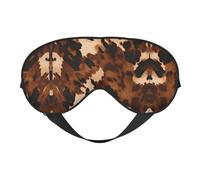 Brown Cowhide Art Soft Eye Mask Comfortable Sleep Mask with Adjustable Strap Breathable Fabric for Home Travel Camping & More