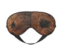 Brown Cowhide Artprint Travel Office Airplane Night Sleep Shading Blindfold Adjustable Strap Eye Mask