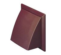 Brown Cowled Outlet with Damper for 100mm Round Duct