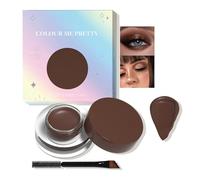 Brown Cream Eyeshadow Pot, 3.00 g, Dual-Ended Spoolie and Angled Brush | Screw-on lid, compact cosmetic container, controlled placement, for neutral daily eye looks and deeper evening definition