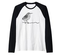 Brown Creeper Line Art Birdwatcher Raglan Baseball Tee