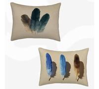 Brown Cushion Covers 40x80, Double-Sided Printing Decorative Pillows Blue Sofa Pillows, Spring Decor With Invisible Zipper for Garden Bedroom Living Room Sofa Home Decor, Gift Set of 2 -SW260315O