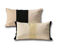 Brown Cushion Covers 50 x 100 Set of 2 Rectangle Line Cushion Covers Linen Decorative Pillows Cases Sofa Cushions with Invisible Zipper Autumn Room Decor Throw Pillow, Gifts for Women and Men Q-496