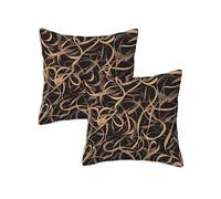 Brown Cushion Covers 50 x 50 cm Outdoor Cushions Bohemia, Set of 2 Linen Waterproof Throw Pillow Covers, Square Throw Pillows for Patio Balcony Couch Sofa Living Room Garden Decorative, Gifts Z-1113