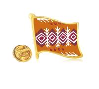 Brown Dart Mexico Totems Ancient Civilization Golden Metal Flag Lapel Pin Badge
