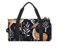 Brown Deer Pattern Gym Bag Sport Gym Tote Bag Lightweight Duffle Bag Carry On Weekender Bags for Women Men, white, One Size