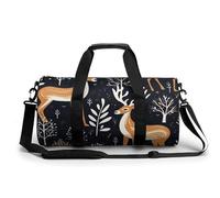 Brown Deer Pattern Gym Bag Sport Gym Tote Bag Lightweight Duffle Bag Carry On Weekender Bags for Women Men, white, 17.7in/9in/9in