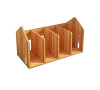 Brown Desktop Bookshelf - Free-Standing nizer for CD, Magazine & File Storage - Compact Display Rack for Home or Office Use, Versatile Small Shelf Solution