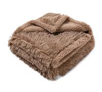 Brown Dog Blanket Waterproof Calming Pet Blankets Fluffy Long Faux Fur Pets Couch Throw Blankets for Cat Love Bed Cover Washable(Brown,M-57x40in)