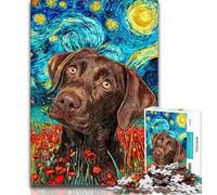 Brown Dog Under The Night Sky Adult Puzzles 1000 Pieces,Help The Brain Exercise Addictive Toys to Cultivate Patience Unique Challenge Game 50x75cm